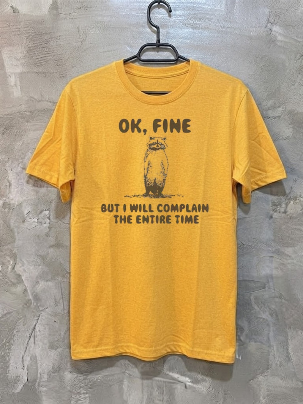 Gildan Yellow 'OK, FINE' Graphic Short Sleeve Tee